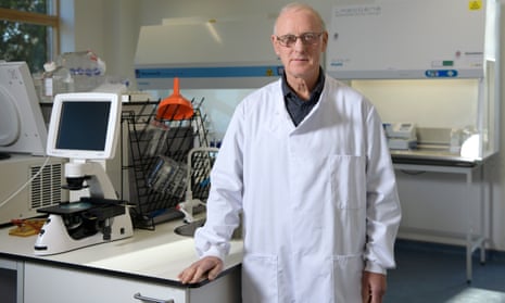 Dr David Brown photographed in his lab at Chesterford Research Park near Cambridge.