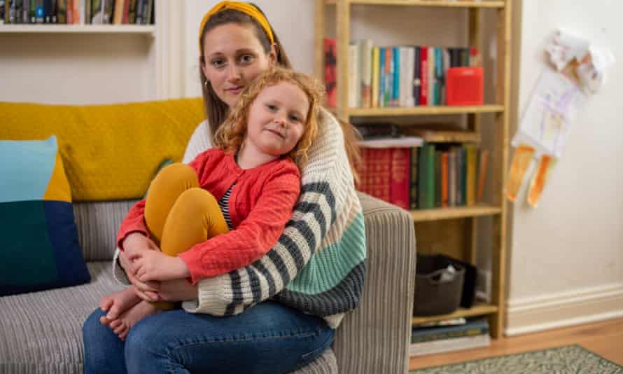 Daisy Peters with her daughter, Lily, pictured at home in Chillaton, Devon.