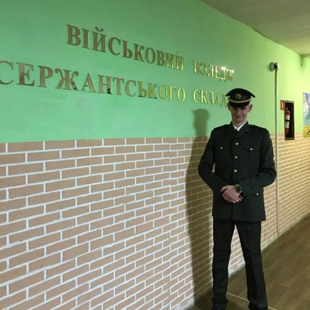 Daniil Melnyk before his injuries, photographed at a military academy in Lviv.