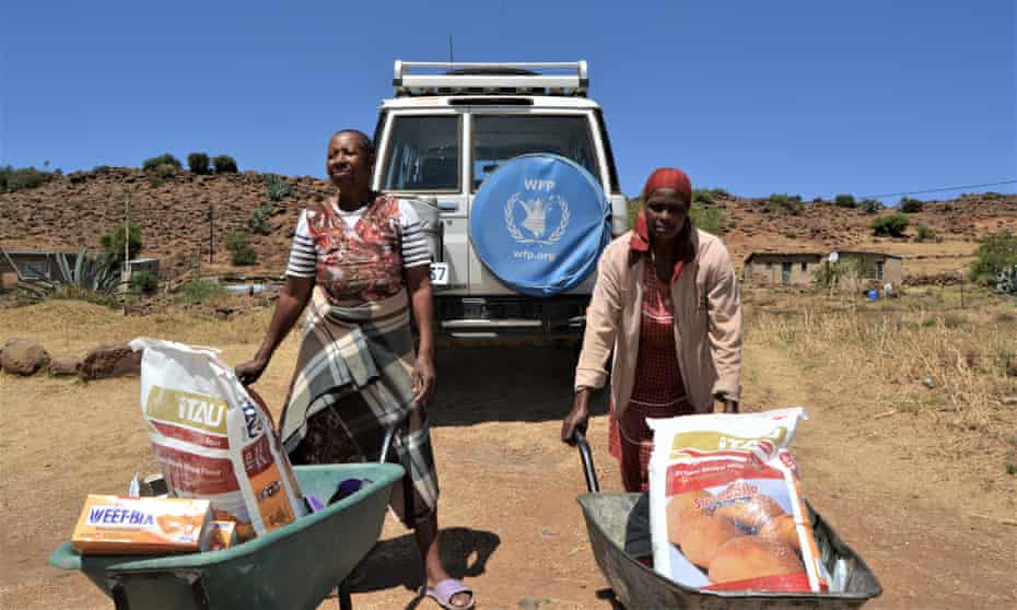 WFP food aid handouts in Mohale’s Hoek, Lesotho
