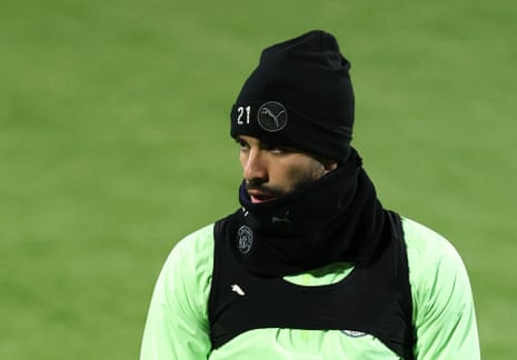 Rayan Ait-Nouri wrapped up well for yesterday’s training session at the Aspmyra Stadion.