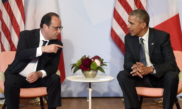 Francois Holland with Barack Obama