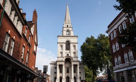 Christ Church, Spitalfields, the Anglican church in east London built between 1714 and 1729 to a design by Nicholas Hawksmoor. 