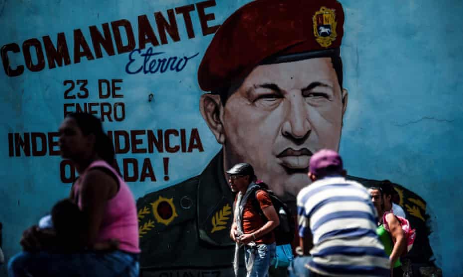 Complex legacy … a mural of Hugo Chávez in Caracas, Venezuela.
