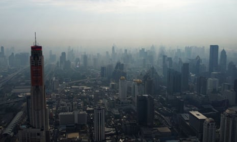 Air pollution blanketing Bangkok, where vulnerable people are being given face masks.