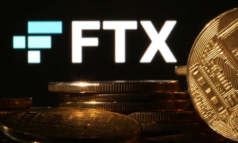 Illustration shows FTX logo and representation of cryptocurrencies