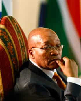 Jacob Zuma at the swearing in of his new cabinet in 2009.