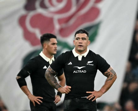 Codie Taylor watches on as the All Blacks fall to another disappointing defeat