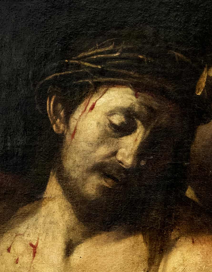 Detail of the presumed Caravaggio in Madrid