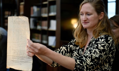 Cécile Pierrot, a cryptographer from Loria laboratory, holds an encrypted letter from Charles V.