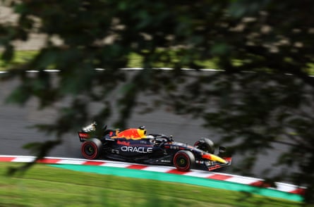 Max Verstappen rounds a bend during qualifying at Suzuka.