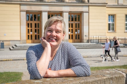 Julia Basan outside the town hall