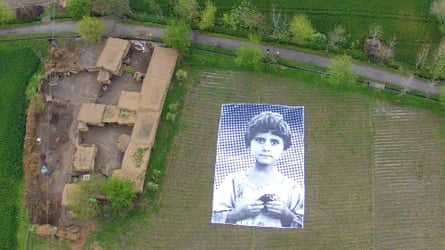 An art installation named “Not A Bug Splat “ in Paksitan: a giant poster of a child in the country’s troubled tribal regions , to show drone operators the actual face of the children they might end up bombing