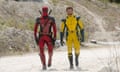 This image released by 20th Century Studios/Marvel Studios shows Ryan Reynolds as Deadpool/Wade Wilson and Hugh Jackman as Wolverine/Logan in a scene from "Deadpool &amp; Wolverine." (20th Century Studios/Marvel Studios via AP)