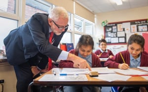 Jeremy Corbyn visits Fulbridge Academy in Peterborough, England