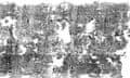 A black and white scan of the unfurled scroll