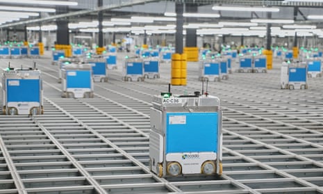 Ocado warehouse robots