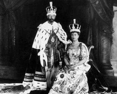 King George V at his coronation with his wife, Queen Mary