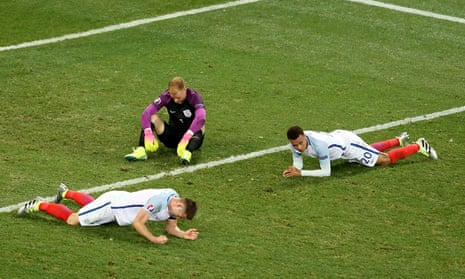 England’s footballers look shellshocked after losing their Euro 2016 match against Iceland on Monday night