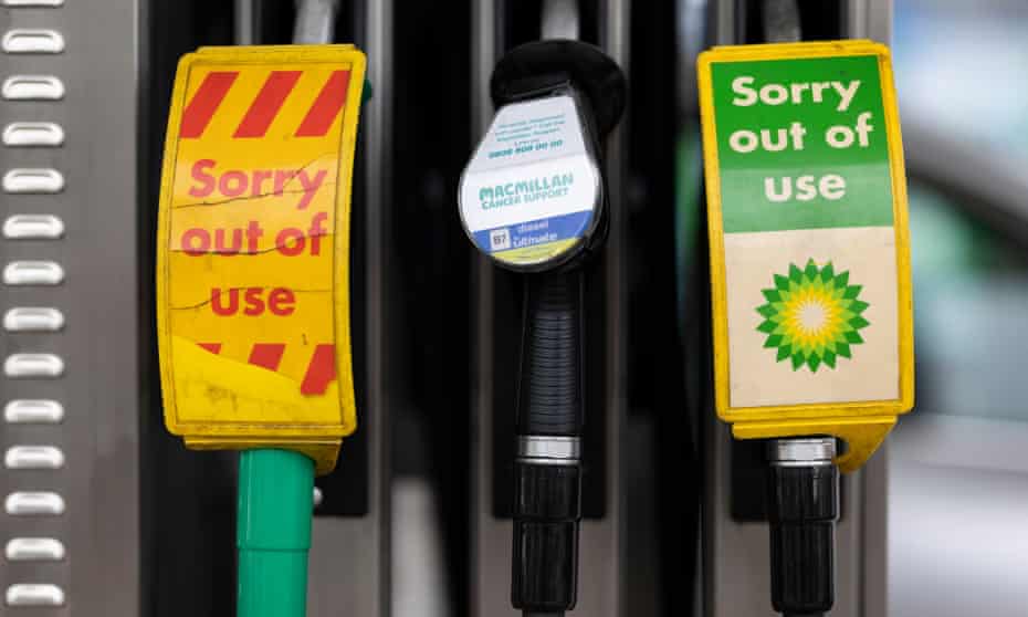 BP closes some petrol stations amid HGV driver shortage | Supply chain crisis | The Guardian