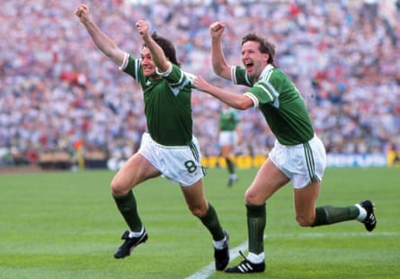 Ray Houghton scores for Republic of Ireland at Euro 88.