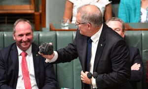Scott Morrison with a lump of coal