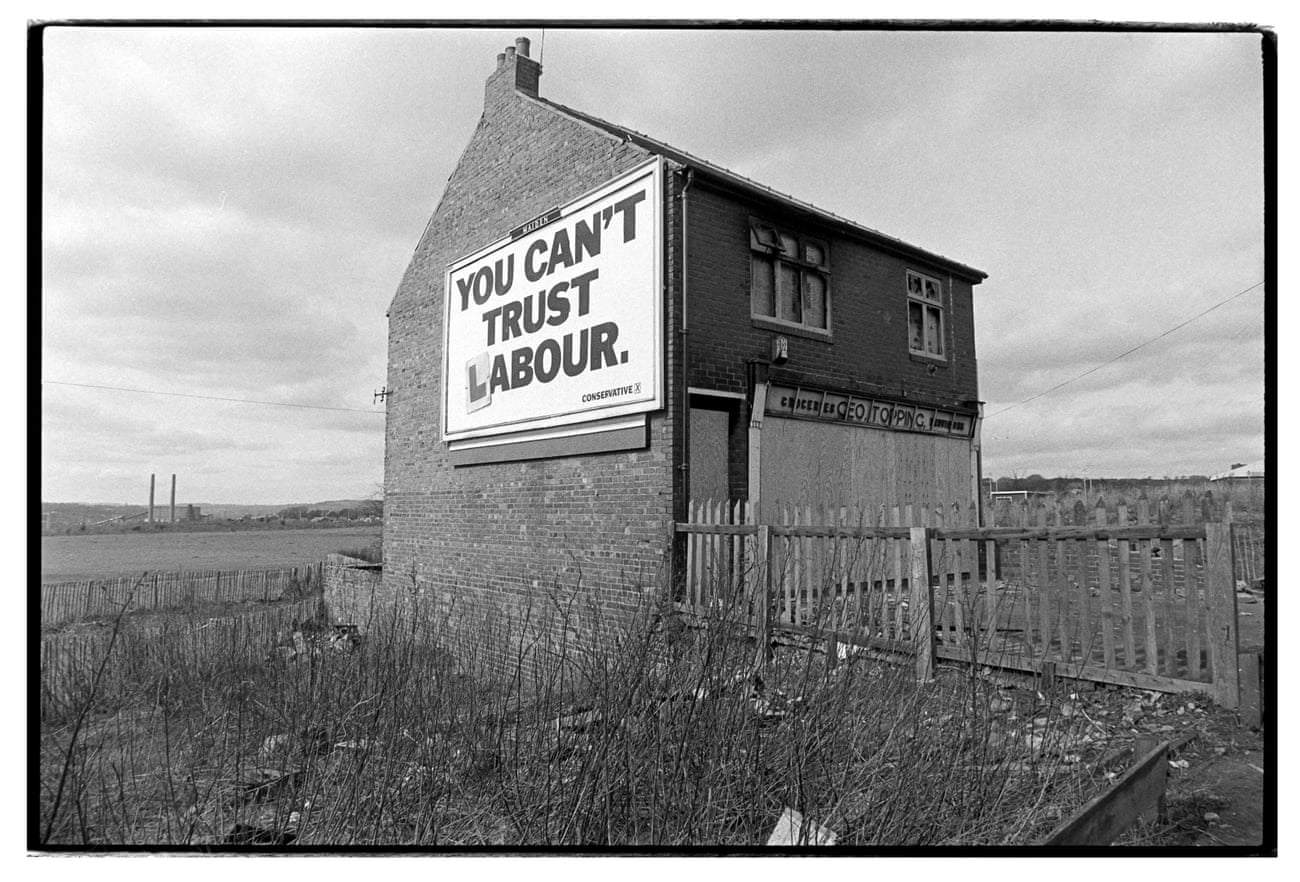 Conservative party election poster for the 1992 general election. Denton Road, Scotswood, 1992.