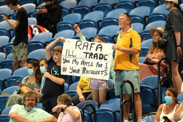 Fans in the stands inside Rod Laver Arena.