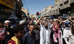 Protesters in support of Palestinians in Amman, Jordan