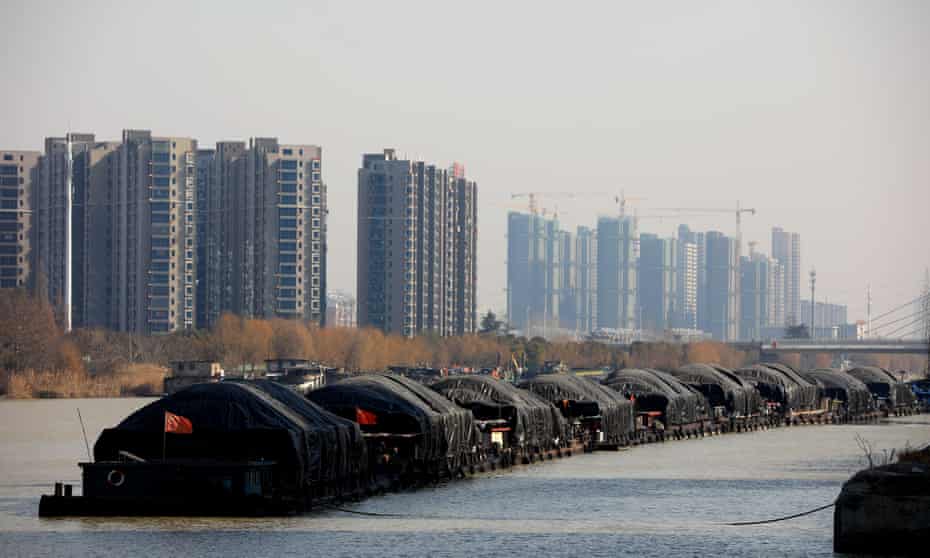 Vessels carrying coal along the Beijing-Hangzhou Grand Canal in China