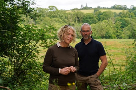 Richard Burton and Amanda Hutton on the land around Fox Hill