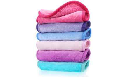 A pile of multicoloured microfibre face cloths