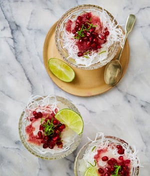 Yotam Ottolenghi’s lime and mint faloodeh with pomegranate syrup.