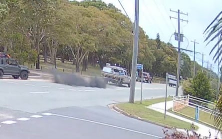 An image of a car hooning captured on Woorim local Jacqui Fitzgerald’s CCTV. 