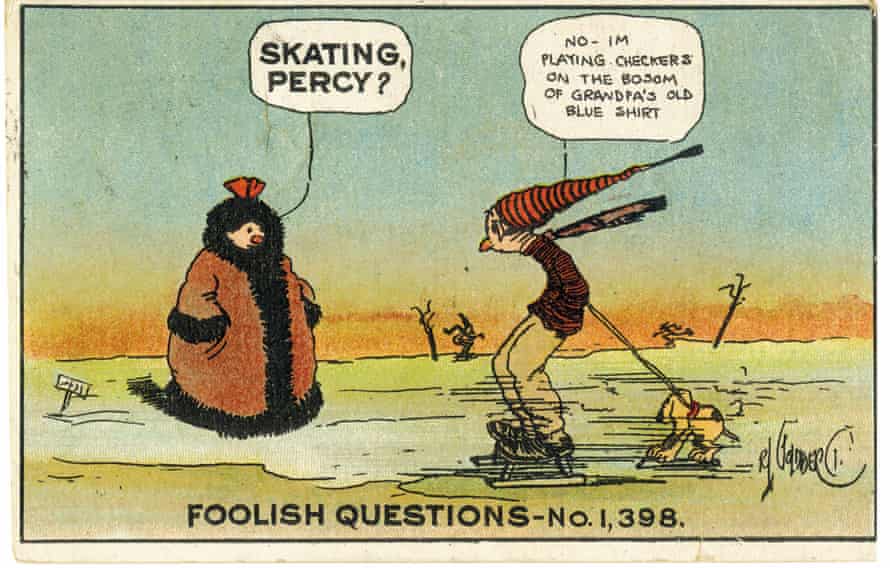 Rube Goldberg, Foolish Questions postcards, 1910. Color postcards.