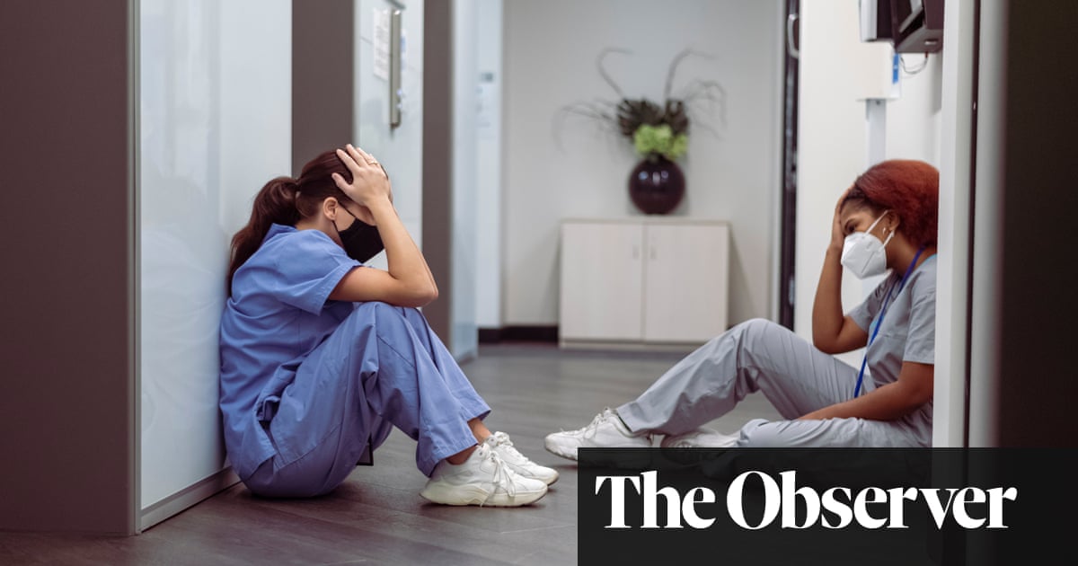 ‘Brutalised and burnt out’ NHS hospital staff take 8m mental health sick days in five years