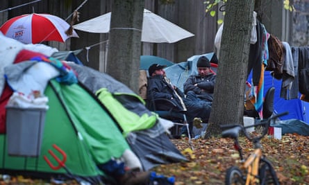 ‘It was really blowing up on a week-by-week basis: people living in tents …’ homeless people in Manchester.