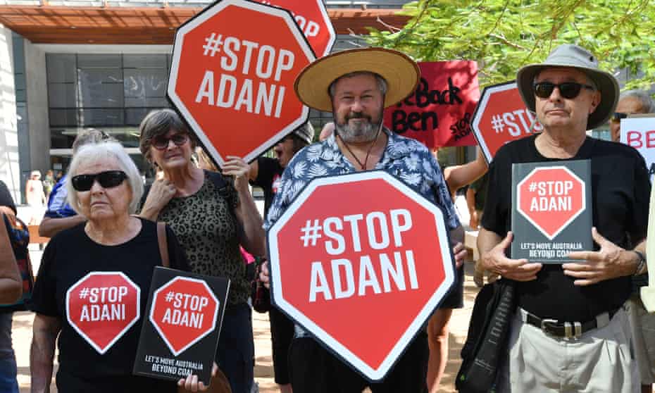 Anti-Adani coalmine protesters in Brisbane in March