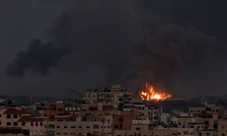 Israeli airstrikes hit Gaza City on Tuesday.