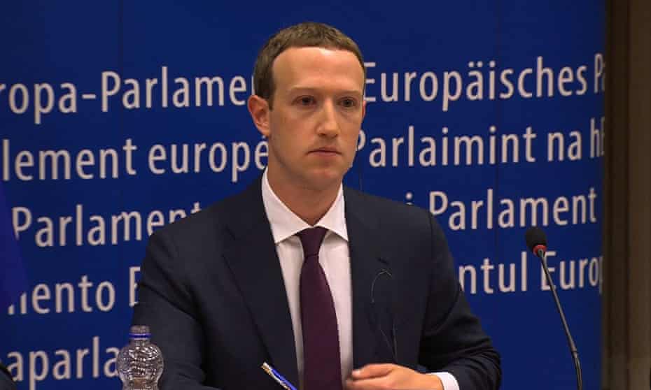 Facebook CEO Mark Zuckerberg at the European Parliament 
