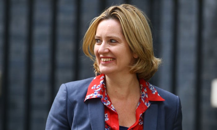 Amber Rudd leaves Downing Street after being appointed as home secretary on Wednesday.