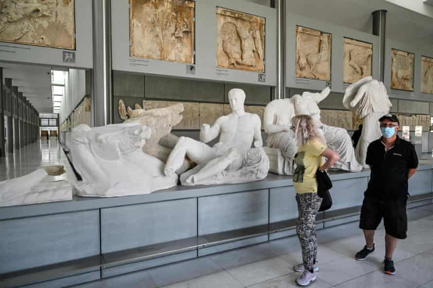 Replicas of the Parthenon sculptures at the Parthenon floor of the Acropolis museum in Athens
