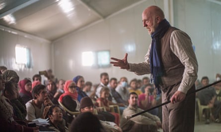 The Globe theatre company performs Hamlet in the Zataari refugee camp in Jordan, 2015. The theatre’s former artistic director Dominic Dromgoole captures the worldwide expedition in his latest book.