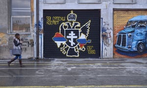 A Serbian nationalist wall painting in North Mitrovica.