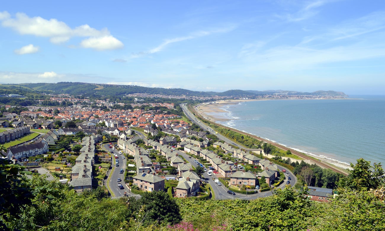 An aerial view of Colwyn Bay in north Wales.