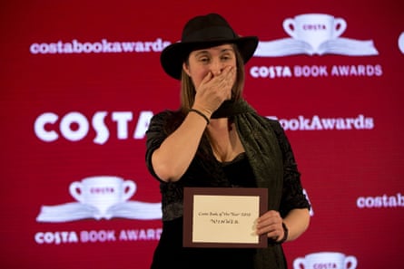 Who, me? Frances Hardinge reacts to her win at the Costa ceremony on 26 January.