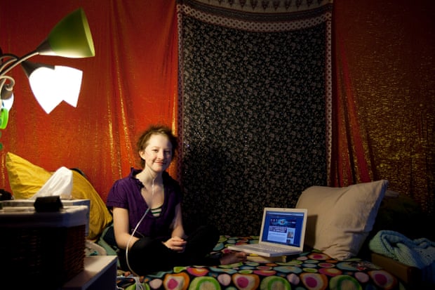 Esther Earl at home in 2010 … before she died, she arranged for emails to be sent to her imagined future self.