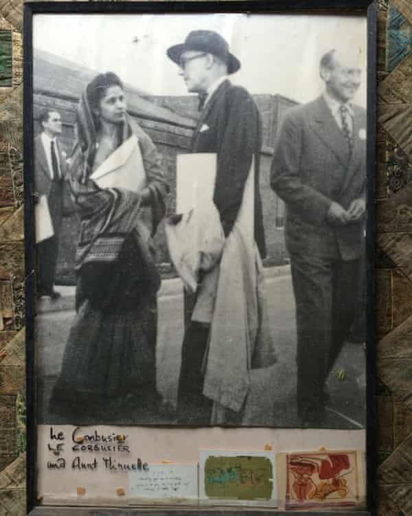 Minnette de Silva and Le Corbusier at the 1947 Congrès Internationaux d’Architecture Moderne … photograph in frame at Helga’s Folly with sketches by Le Corbusier (photographer unknown), Kandy, Sri Lanka.
