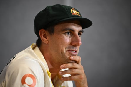 Pat Cummins speaks to the media after Australia’s win in Adelaide