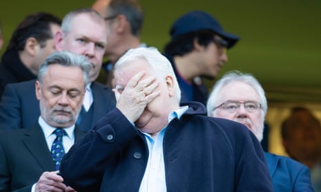 Bill Kenwright in the directors seating at Stamford Bridge.